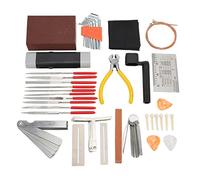 Kit de herramientas de reparación de guitarra |Juego de mantenimiento de 36 piezas para guitarras acústicas, eléctricas y bajos |Pasador de puente, enrollador de cuerda, calibre