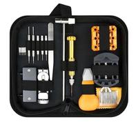 Kit de herramientas de reparación de relojes, 132 Uds., 5 pines adicionales, abridor de accesorios multifuncional profesional, herramienta de eliminación de eslabones de reloj de extracción trasera