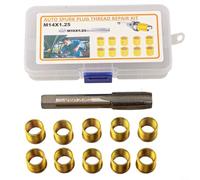 Kit de herramientas de reparación de roscas para grifos y troqueles M14x1.25 y M16x1.25, juego de insertos de acero inoxidable de 11 piezas con revestimiento galvanizado, para reparaciones de chispas