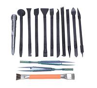 Kit de herramientas de reparación electrónica profesional 14 piezas Spudger cepillo rompepantallas juego de pinzas de curvatura recta para teléfono móvil PCB soldadura portátil