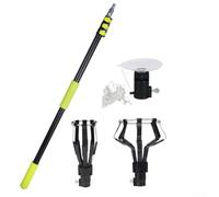 Kit de herramientas de repuesto de bombilla con poste de aluminio extensible de silicona con ventosa para techos altos, iluminación empotrada, hogar, oficina, color amarillo