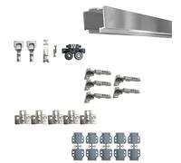 Kit de herramientas de riel deslizante para puertas tipo libro - Armario guardarropa plegable con bisagras amortiguadas Soft Indaux - 1 o 2 pares de puertas