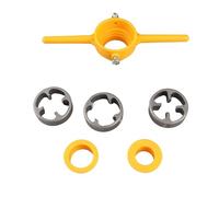 Kit de herramientas de roscado de PVC NPT, herramienta manual de enhebrador de tubos para tuberías de PVC, troqueles redondos de plástico de aleación duradera de 1/2, 3/4 y 1
