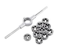 Kit de herramientas de roscado Juego de acero para cojinetes de 11 piezas que incluye llave y matrices de tornillos para una fabricación eficiente y precisa a mano en la máquina