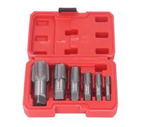 Kit de Herramientas de Roscado NPT para Grifo de Tubería de 6 Piezas, Juego de Machos de Roscar de Acero Al Carbono para Tubería de PVC, Brocas de Acero para Limpiar Roscas