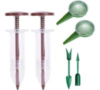 Kit de herramientas de siembra, dispensador de plástico de 6 piezas y juego de excavadora, mano precisa para huerto de flores y verduras (café)
