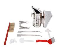 Kit de Herramientas de Suministros de Apicultura, 10 Piezas de Suministros de Apicultura Kit de Inicio de Apicultor, Kit de Ahumador de Abejas que Incluye Herramientas de Colmena para Apicultor Necesa