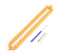 Kit de herramientas de tejer que contiene aguja de gancho y guía para crear bufandas caseras y accesorios de punto (36 cm), color rosa