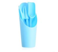 Kit de herramientas de trasplante de jardín de cuatro piezas con trasplantador de plástico, cuchara, pala de cubo adecuado para macetas suculentas y tareas de jardinería (azul)