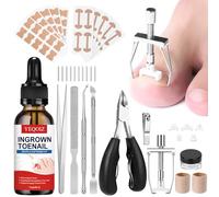 Kit de herramientas de tratamiento de uñas encarnadas, kit de eliminación de uñas encarnadas con corrector de uñas encarnadas, gotas de uñas encarnadas, parche corrector, cortaúñas de los pies,