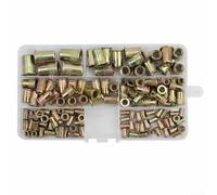 Kit de herramientas de tuerca de remache de 150 piezas con insertos roscados para tamaños M10, juego de remachadora manual con cuerpo moleteado y construcción de acero al carbono