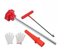Kit de herramientas de válvula de neumático con tubo de posicionamiento cónico de nailon y extractor de gancho para extracción e instalación rápida del núcleo del vástago de la válvula, color rojo