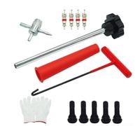 Kit de herramientas de vástago de válvula de neumático de alta eficiencia 5 válvulas TR413 y herramienta de 4 vías para reemplazos sin costuras