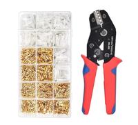 Kit de herramientas for crimpar terminales cable, alicates trinquete for 500 conectores pala hembra/macho y bala, crimpadora manual(SN-58B 500PCS)