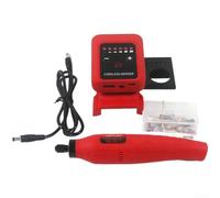 Kit de herramientas giratorias inalámbricas de 20 V con 25 accesorios y control de 6 velocidades 6000 18000 RPM para proyectos de lijado y grabado (rojo)