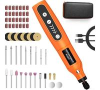 Kit de herramientas giratorias inalámbricas de 5 velocidades con luz LED y carga tipo C, accesorios de 61 piezas incluidos para manualidades, lijado, pulido, perforación, grabado,