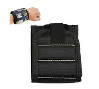 Kit De Herramientas Manuales Con Pulsera Magnética, La Mejor Herramienta de Brazalete Para Manitas Aficionados Al Bricolaje, Perfecta Para Sujetar Tornillos, Clavos Y Brocas (Black)