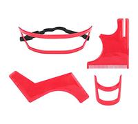 Kit de herramientas para dar forma a la guía de barba, corte de estilo de barba, cuidado de la línea del cabello, juego de recorte de plantilla de plástico rojo para línea del