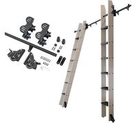 Kit de herramientas para escalera deslizante, riel de acero de metal y rodillo de suelo para uso en biblioteca, componentes de escalera retráctil de 100-600 cm (escalera no incluida)