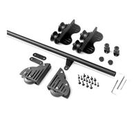 Kit de herramientas para escalera deslizante, tubo redondo de acero resistente, riel móvil de 20 pies para escaleras de biblioteca