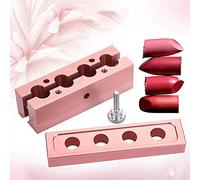Kit de Herramientas para Hacer Bálsamo Labial con Molde para Hacer Pintalabios DIY, Molde para Pintalabios DIY 12,1, Aleación de Aluminio, Oro Rosa, Doble Uso, Herramienta para Hacer(4 agujeros)