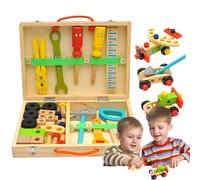 Kit De Herramientas Para - Juego de Construcción Educativa de Madera para Aprendizaje | Juego de Herramientas Juguete | Para Doméstico Escolar Aula Guardería de Cumpleaños Niños Edades