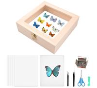 Kit de Herramientas para Muestras de Insectos Cajas de Madera 19x19x5,5 cm Alfileres de Insectos Recolección de insectos Exhibición de insectos para Colección