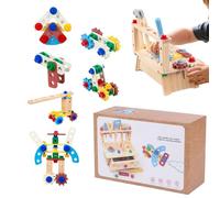 Kit de herramientas para niños, banco de construcción de madera juguetes | Juguetes educativos Aprendizaje en casa escuela cumpleaños viaje juego exterior interior