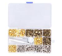 Kit de Herramientas para Perforar Cuero, Remaches de Cobre Libre de Níquel Doble 300 Piezas con Alicates para Perforar, Oro Bronzo y Plata - Alta Resistencia, Diseño Ergonómico,