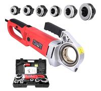 Kit De Herramientas para Roscar Tuberías, Máquina Roscadora De Tuberías De Alta Resistencia De 2300 W, Herramienta De Plomería Portátil, Accionamiento Eléctrico Manual, con 6 Troqueles