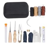 Kit de Herramientas para Trabajar Cuero, 28 Piezas, Hilos Encerados, Agujas y Sacabocados, Accesorios Duraderos para Manualidades y Reparaciones - Completo y Versátil, Ideal para