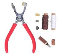 Kit de herramientas para trabajar el cuero, kit de costura de cuero de acero inoxidable con alicates, agujas y hilos; kits duraderos de artesanía en cuero para proyectos de