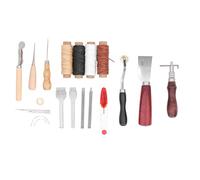 Kit de herramientas para trabajar el cuero, kit de trabajo del cuero con herramientas de acero inoxidable para coser, perforar, cortar y coser, set de reparación DIY con hilo
