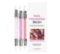 Kit de herramientas para uñas de silicona, 3 piezas, cepillo de doble punta para formar y dibujar, herramienta para modelar el gel | para estudio de salón, casa, principiantes, manicura
