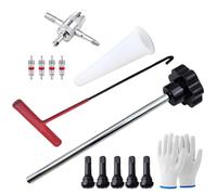 Kit de herramientas para válvula de neumáticos, 13 extractores de vástagos de válvula, herramienta de extracción de vástago de válvula, extractor de núcleo de válvula de 4 vías, mecanismo de