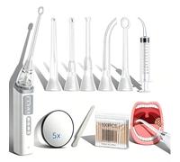 Kit de herramientas quitar piedras amígdalas, aspiradora recargable piedras amígdalas luz LED 3 niveles ajustables espejo aumento 5x piedras amígdalas halitosis(008)