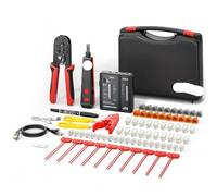 Kit de herramientas red, comprobador LAN, crimpadora RJ45, conectores Cat6 y CAT5E, herramienta punción RJ11, alicates pelacables, cable Ethernet