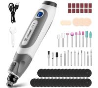 Kit de Herramientas Rotativas: DEKOPRO Mini lijadora Herramientas de Mano,3.7V Gris Amoladora Eléctrica Taladradora Set con 70 Accesorios para Tallar, Cortar, Lijar, Esmerilar, Pulir, Grabar