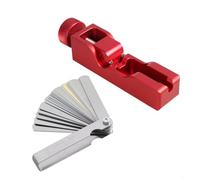 Kit de herramientas Spark Gap con medidor de 32 cuchillas para chispas de 10 mm, 12 mm, 14 mm, 16 mm, ajuste de brecha de precisión de 0.04 mm-0.88 mm para mantenimiento de motores pequeños, rojo