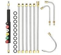 Kit de herramientas telescópicas de limpieza de lavado de autos de alta presión de 4000 PSI con varilla de extensión, herramienta de limpieza telescópica, múltiples ángulos de boquilla para vehículos
