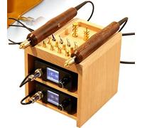 Kit de hierro para arrugas de cuero, temperatura ajustable de 80 a 480 ℃, herramienta de pulido manual con puntas de latón para pulido de bordes de artesanía en cuero y grabado en relieve