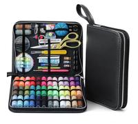 Kit de hilo de aguja de coser para adultos: 232 piezas de suministros profesionales de costura a mano - Kit de costura grande para adultos, básico principiante, principiantes, viajes, emergencia,