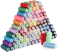 Kit de Hilo de Costura Hilo de Poliéster,ilauke Hilos de Coser 100 Colores 250 Yardas Cada Carrete con 10 Agujas de Coser,2 Enhebradores,Tijeras de Hilo,Pelacables y Agujas de Perlas para Coser a Mano