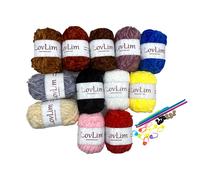 Kit de hilo de crochet LovLim, 12 madejas de hilo de chenilla de 60 g para crochet y tejido, m s de 1200 yardas, patrones de crochet/amigurumi gr
