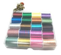 Kit de hilos de bordar, Hilo de bordar metálico, 20 carretes, 1 mm x 100 m, juego manualidades costura