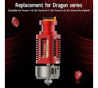 Kit de hotend de impresora 3D todo metal resistente a alta temperatura 500 ℃ cabezal de extrusora de aleación de cobre con boquilla de 0.4 mm para reemplazo de dragón en serie (Rojo)