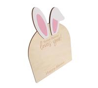 # Kit de huellas de bebé de conejo de Pascua, decoración de recuerdo para habitación de bebé, adorno de madera para recién nacido, decoración de primera Pascua (A, talla única)
