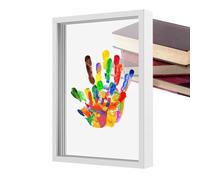 Kit de huellas de manos familiares - Juego de marcos de recuerdo, marcos de huellas de manos con diseño transparente, marco de fotos colgante con material resistente, accesorio para el hogar