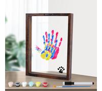 Kit de Huellas de Manos, Family Handprint Kit Marco de Huellas de Manos Regalos para Padres Nuevos y Futuros para Padres Después del Nacimiento Niños Parejas Amigos 6 Colores Pintura Incluidos