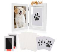 Kit de Huellas de Mascotas para Perros, Kit de Huellas de Manos sin Tinta con Marco de Fotos, 2 Almohadillas de Tinta para Huellas de Patas y 4 Tarjetas de Impresión, Kit de Huellas de Bebé